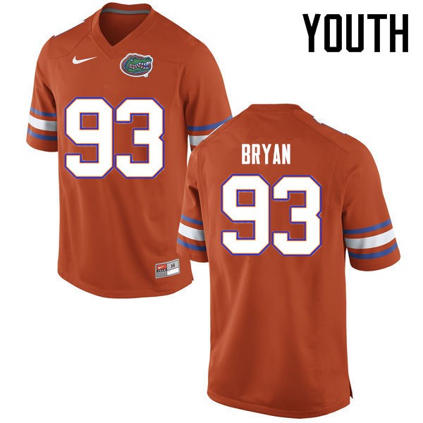 Florida Gators Youth #93 Taven Bryan College Football Jerseys Orange